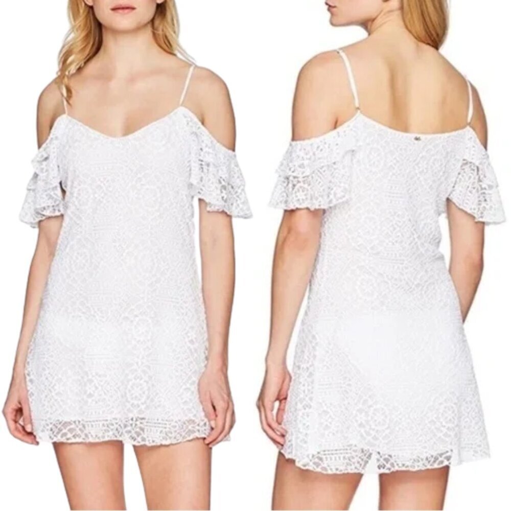 Nwt Pilyq Water Lily Lola Stretch Lace Dress Cover Up In White Sz. Xs/S